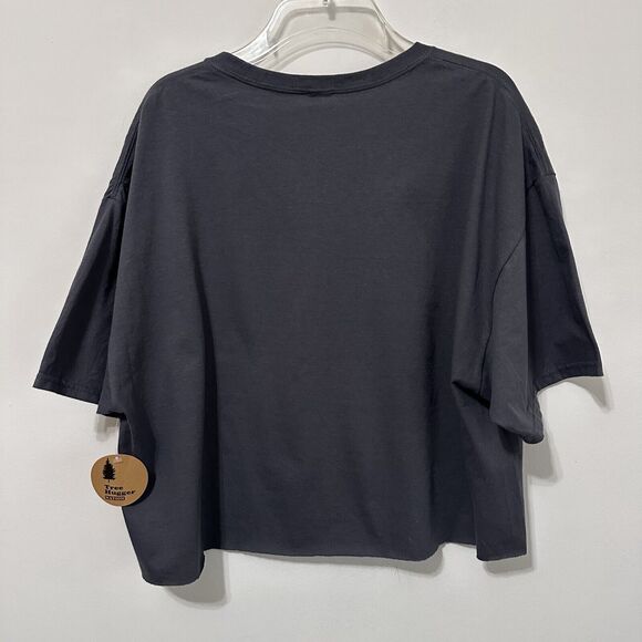 Tree Hugger Tshirt Tee Womens XL Gray Crop Short Sleeve Casual Smiley Face NEW - Picture 10 of 10